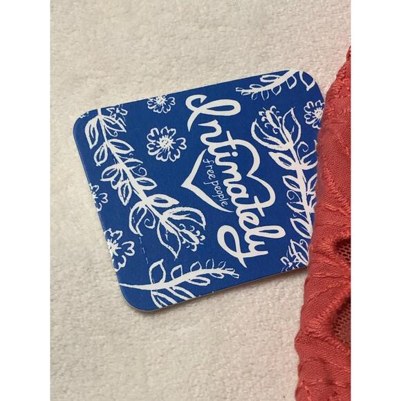 Intimately Free People June Eyelet Bralette Halter Crop Top Kiss Kiss Coral S - Picture 5 of 6